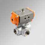 3-ways Actuated ball valves series RV-FLUID