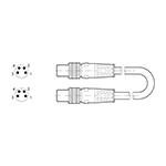 Cavo schermato M8-M8 maschio 4 Poli L = 1 m