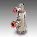 Bidirectional thread + pipe stop valve