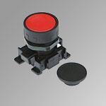 Pulsante rasato + 2 dischetti colore nero/rosso