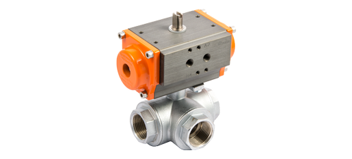 Vannes à boisseau sphérique motorisées 3 voies série RV-FLUID